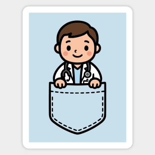 Cute Kawaii Male Doctor Pocket Cartoon Healthcare Medical Magnet